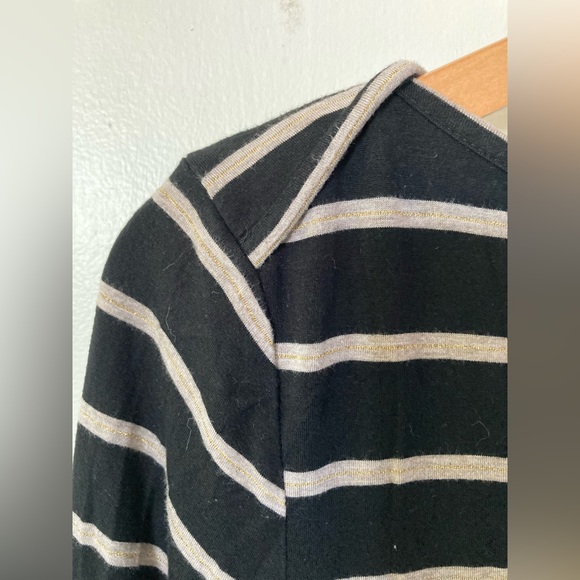 Soma luxuriously soft Large night shirt loungewear long sleeve metallic striped - Picture 2 of 8